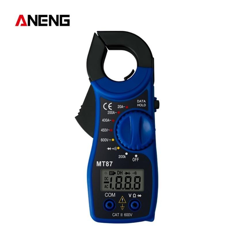 Mini Digital Clamp Multimeter with LED Display AC/DC Voltage Current Resistance Capacitance Transistor Tester Power Meter: Blue