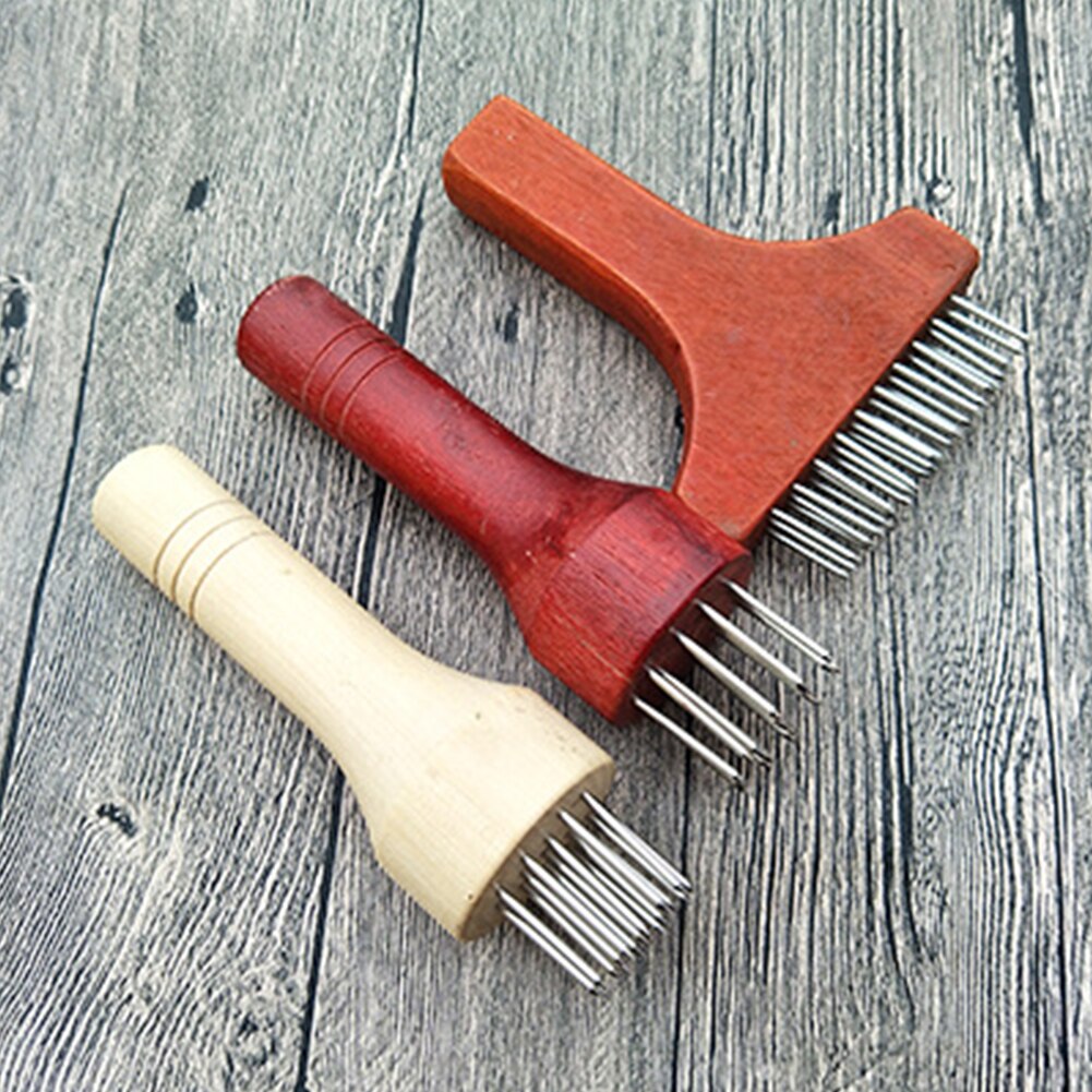 Cooking Mini Pork Sharp Dinner Meat Tenderizer Kitchen With Wooden Handle Stainless Steel Needle Tools Beaf Steak