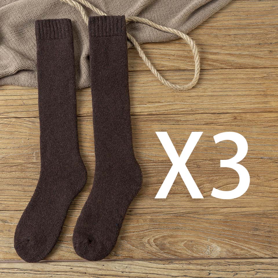 Winter Men's Knee Wool Long Socks Thick Warm Harajuku Retro Compression High Male Sock 3 Pair: S5 / U.S. SIZE 6.5-12