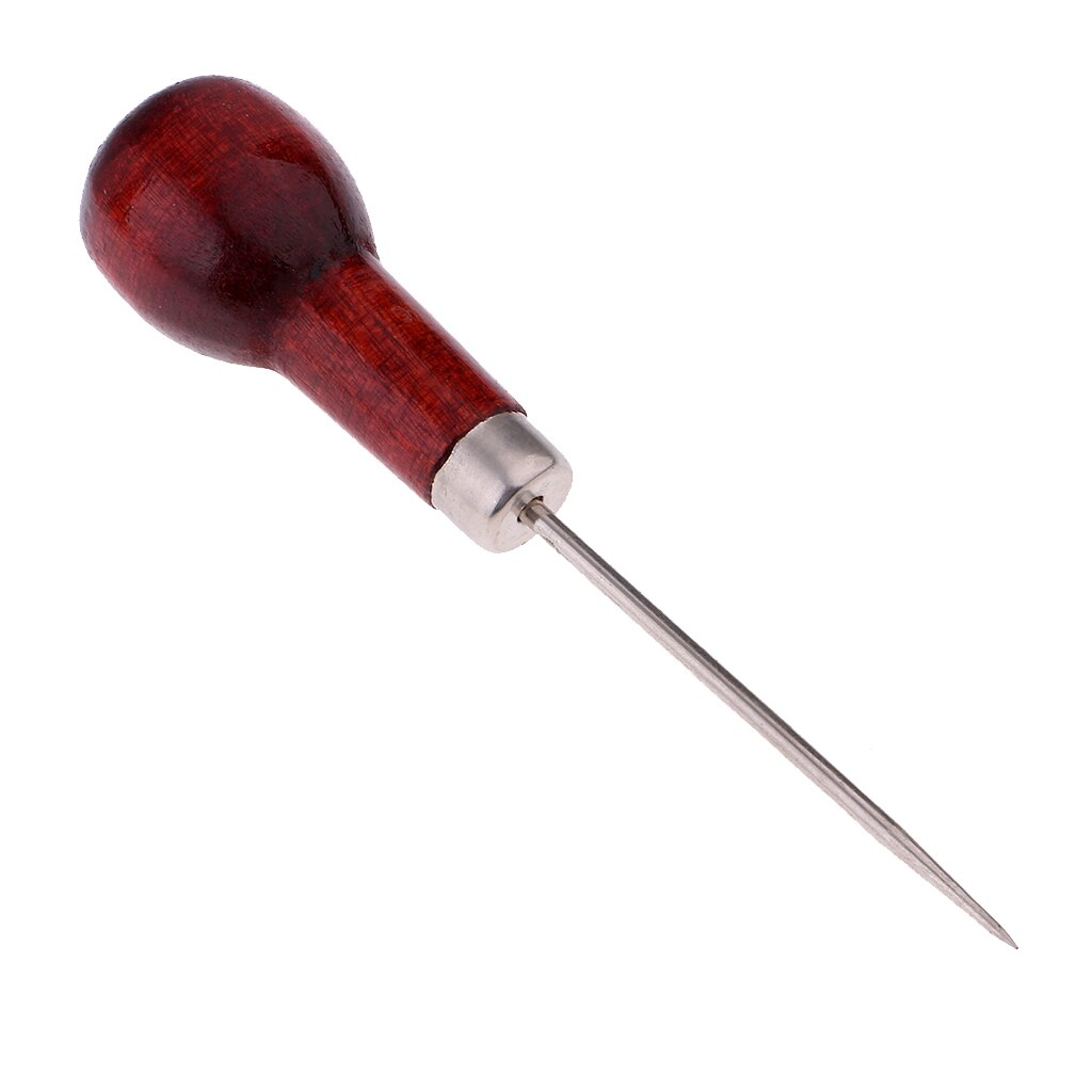 3Pcs Wooden Handle Scratch Awl Tool Pin Punching for Leather Pouch Hole DIY Handmade