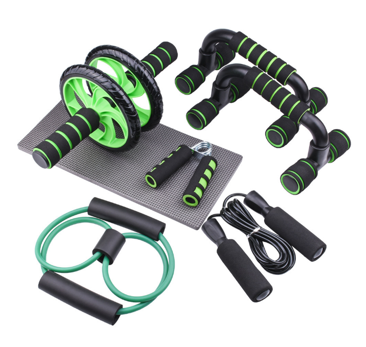 AB Power Wheels Roller Machine Push-up Bar Stand Exercise Rack Workout Home Gym Fitness Equipment Abdominal Muscle Trainer: Green  