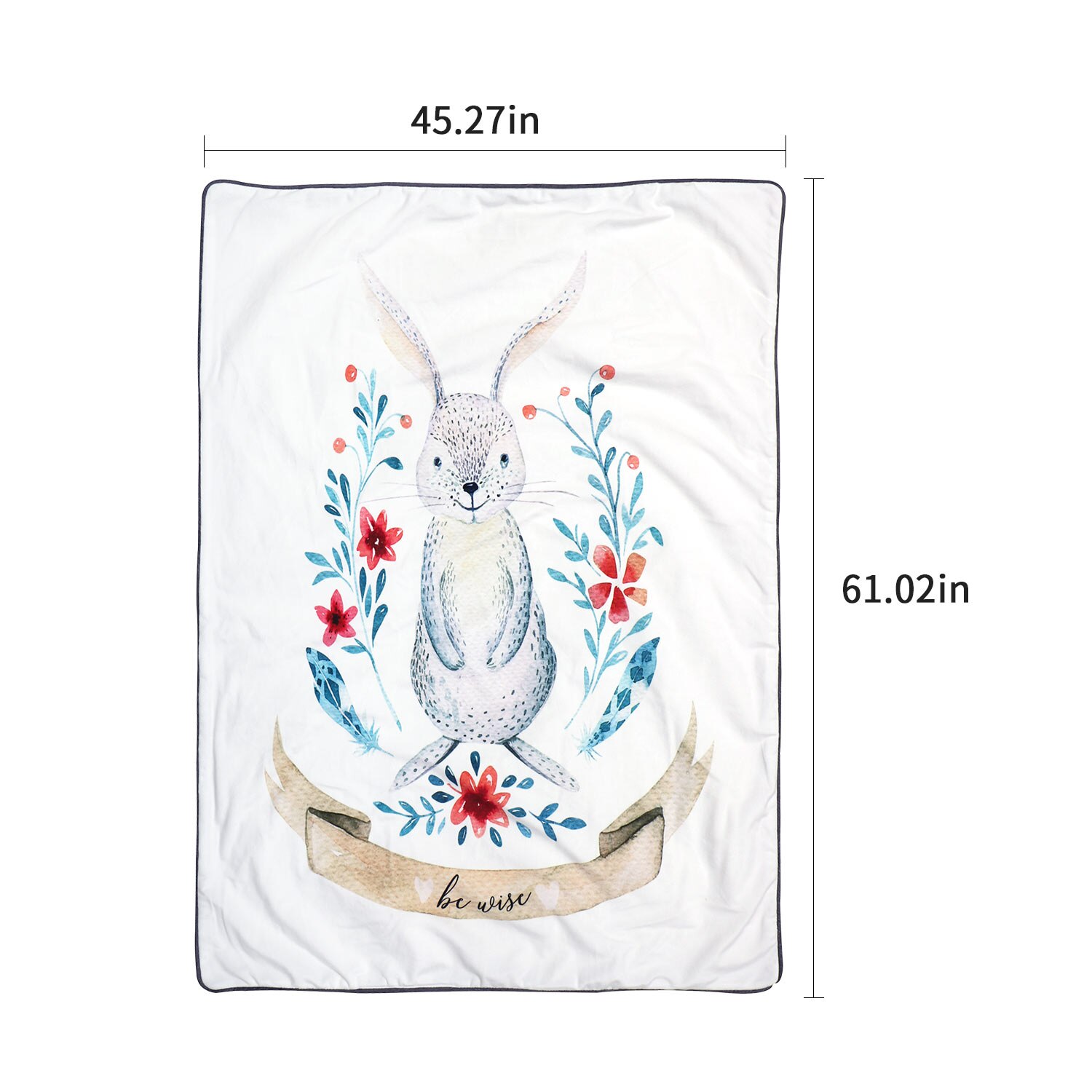 Lyxigt mjuk babyfilt - babyblå  - 39 "  x 47 " /45 "  x61 " - supermjuk och bra för babyshower med högre komfort: 45-61in