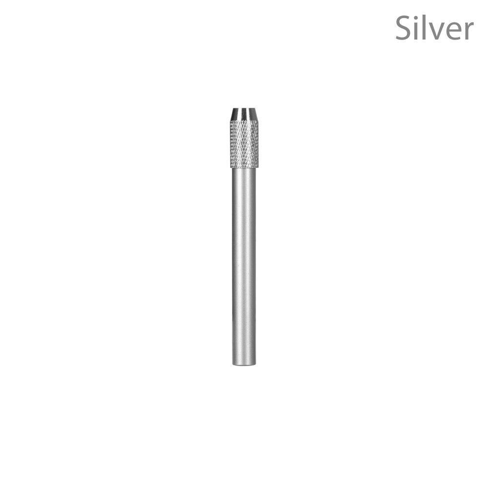 Extensor de lápiz de Metal soporte alargado Multi Color giratorio desmontable boceto de arte lápiz alargador Topper escuela Oficina suministro: Silver