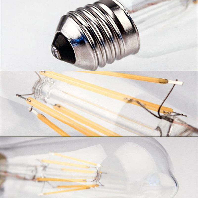 Energiebesparende Led Lamp Edison 2W 4W 6W 8W E27 Imitatie Wolfraam Draad Transparante Gloeilamp decoratieve Verlichting Binnenverlichting