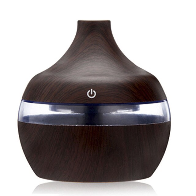 Elektrische Luchtbevochtiger Essentiële Aroma Olie Diffuser Ultrasone Houtnerf Luchtbevochtiger Usb Mini Mist Maker Led Licht Voor: dark colour