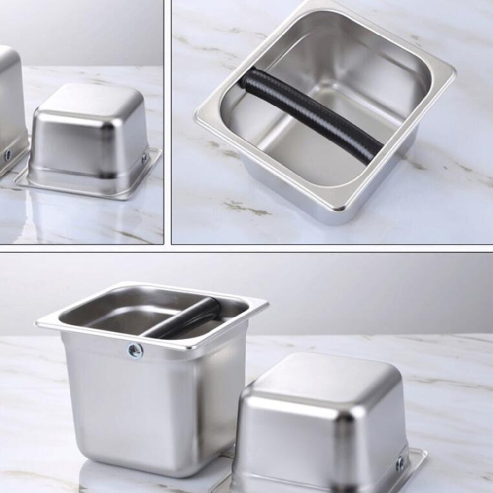 1Pc Coffee Residue Bucket Coffee Accessories Espresso Grinds Waste Bin Stainless Steel Bin for Coffee Home Shop