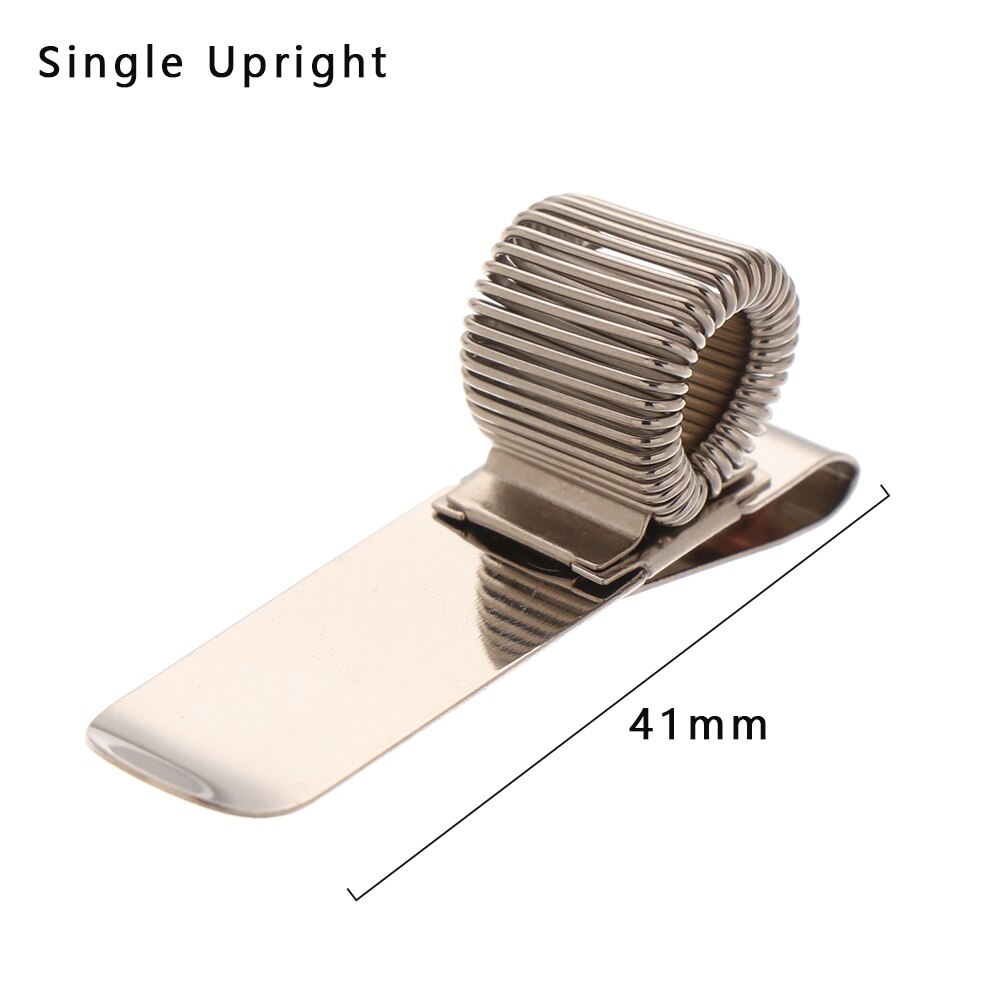 Metal Pencil Holder Spring Pen Clip Elastic Loop Single Hole Double Opening Triple Orifice Portable Writing Supplies: Single Upright