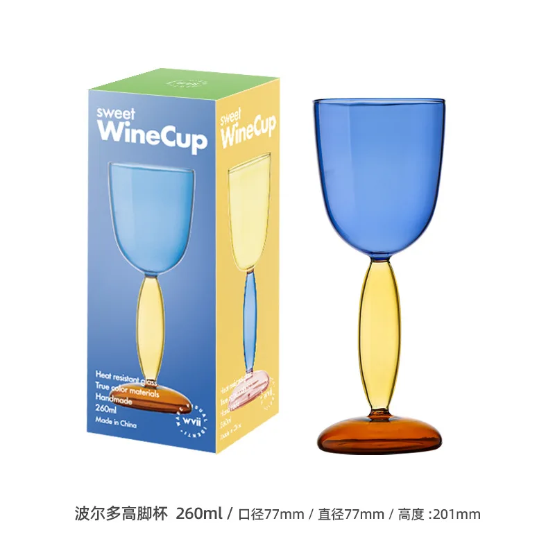 Copa de copa de vino de colores, vasos Bordeaux Borgoña, vasos de cóctel de vidrio de borosilicato, decoración para amantes, 1 ud.: Verde