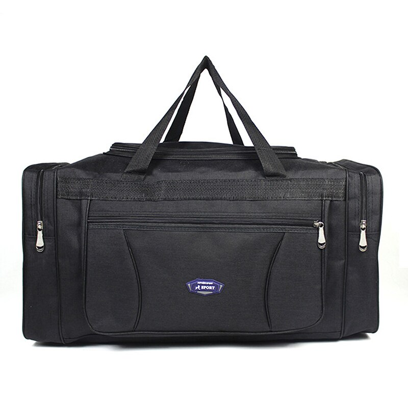 Oxford-bolsas de viaje impermeables para hombre, bolsa de viaje de mano, grande, de negocios, de gran capacidad, para fin de semana: black L