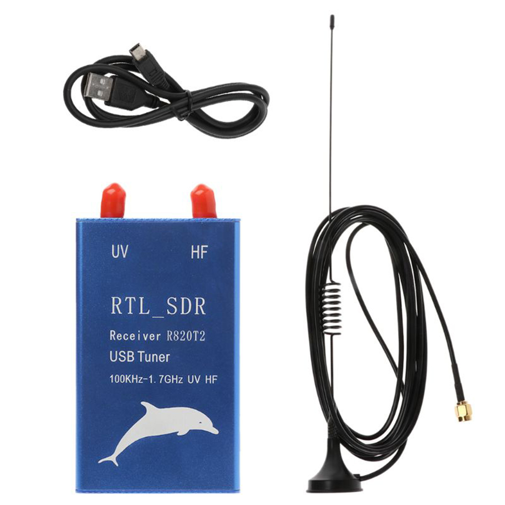Portable Radio RTL2832U+R820T2 100KHz-1.7GHz Kit UHF VHF HF RTL.SDR USB Tuner Receiver AM/NFM/FM/DSB/USB/LSB /CW Radio RTL SDR