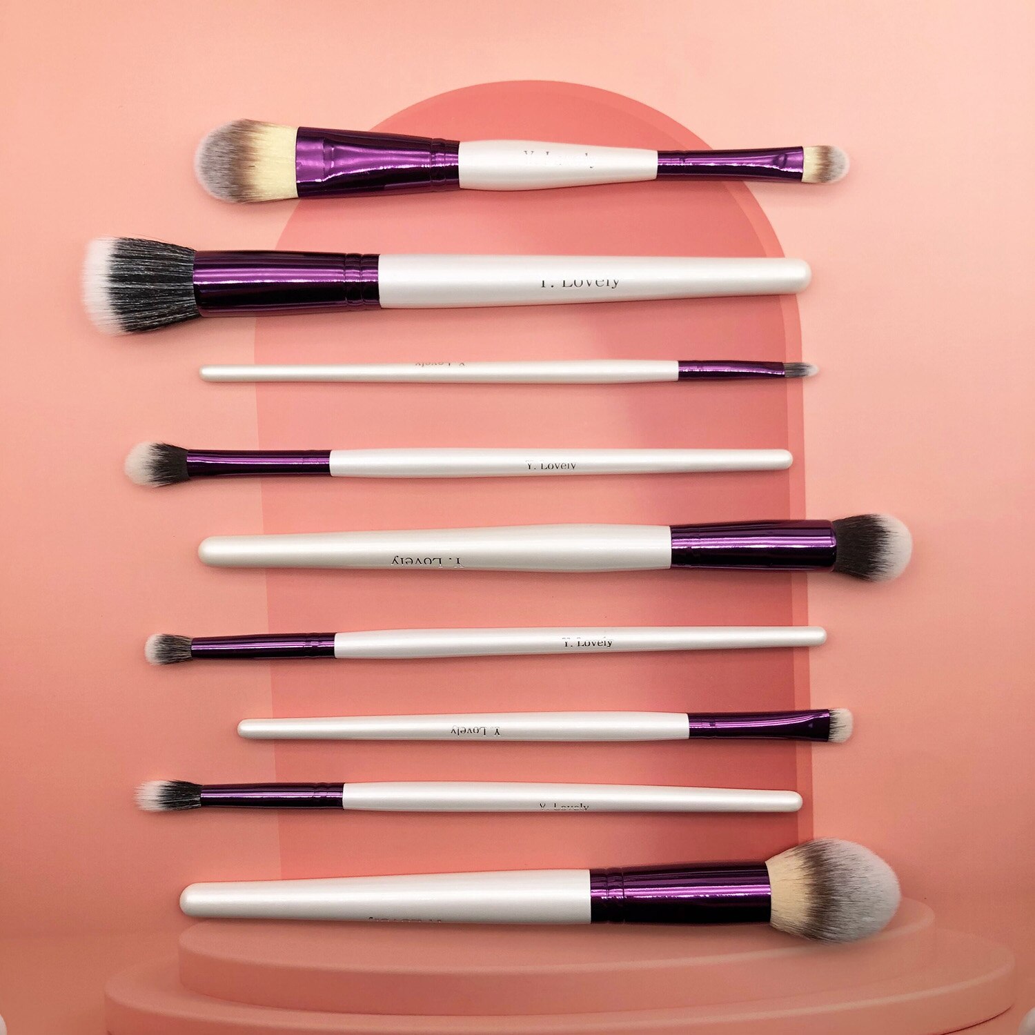 YLovely-Super Macio Sintético Cabelo Maquiagem Brush Set, Punho De Madeira, Sombra Tool Kit, Homem, Alta Qualidade: CINZA