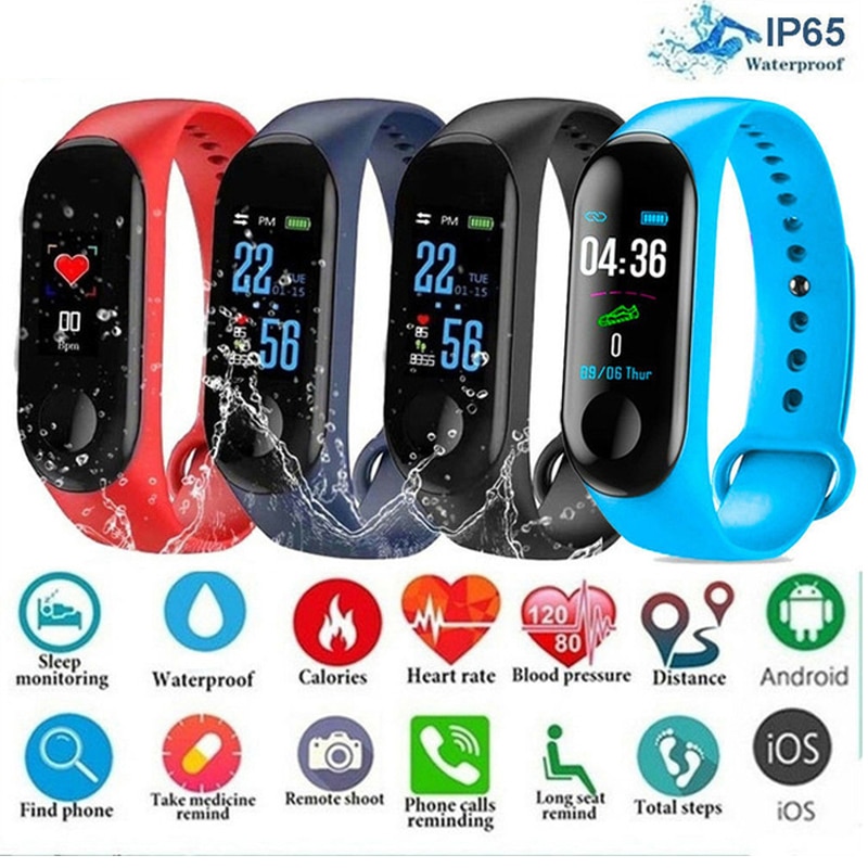Mannen Smart Sport Horloge Bloeddruk Hartslagmeter Bericht Herinnering Bluetooth Waterdichte Mannen Vrouwen Armband Kids Pols