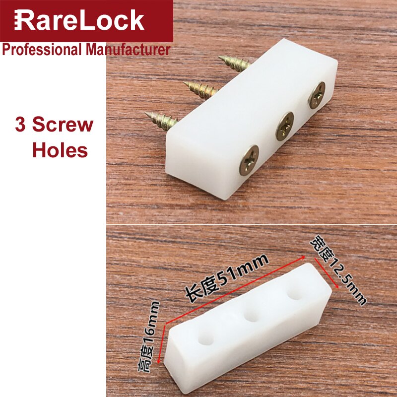 4pcs Window Sliding Door Stop Block for Home Security Bathromm Accessories Furniture Hardware DIY Rarelock MS533 i: 3 Hole White 16mm