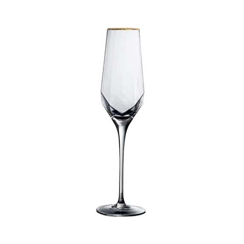 Portsble Wine Glass Diamond Shaped Hammered Rimmed Nordic Rretro Crystal Goblet Rimmed Champagne Glass Diamond Glass: A2