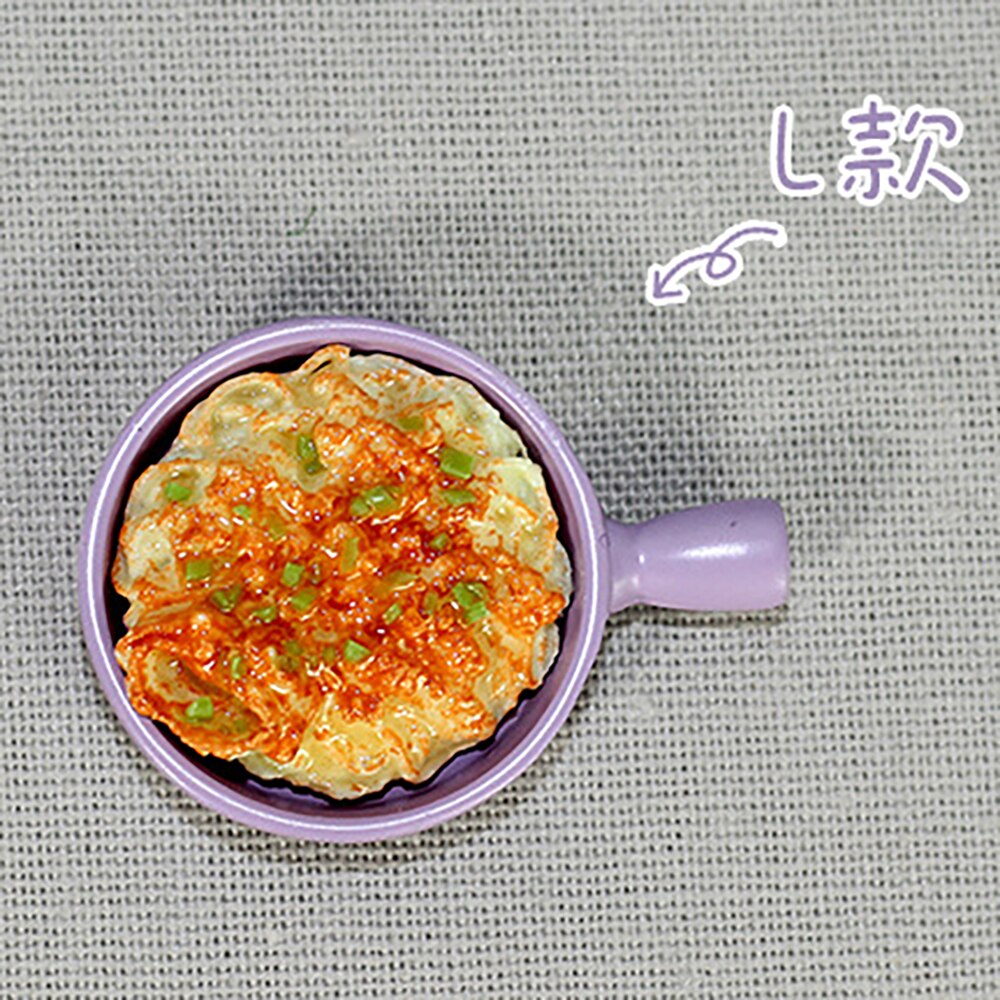 1pcs 1/12 Dollhouse Miniature Accessories Mini Scallion Noodles With Meat Sauce Food Model Simulation Toys for Doll House Decor: L