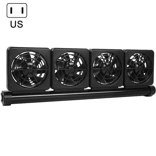 Aquarium Fish Tank Cooling Fan System Chiller Control Reduce Water Temperature 1/2/3/4 Fans Set Cooler Low Noise Chiller Fan: US 4 Fan