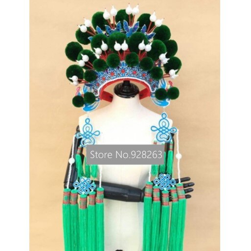 Gorros con pompón de 13 colores para adultos, sombrero de Drama chino con Bobbles, tocado de Festival, divertida de Halloween, gorro con borlas: 7