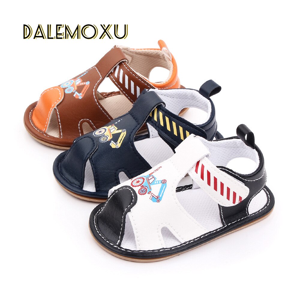 Zomer Schoenen Jongen Zacht Lederen Sandalen Cartoon Auto Hollow Out Pasgeboren Baby Baby Schoenen Casual Zachte Antislip Ademend prewalker