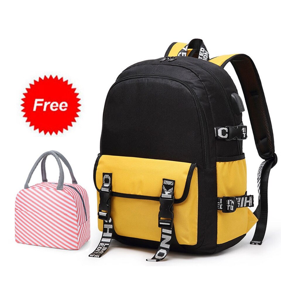 Léger Oxford adolescent sacs à dos pour filles école sac à dos étanche enfants cartable enfants Bookbag sac à dos de promenade décontracté: Yellow
