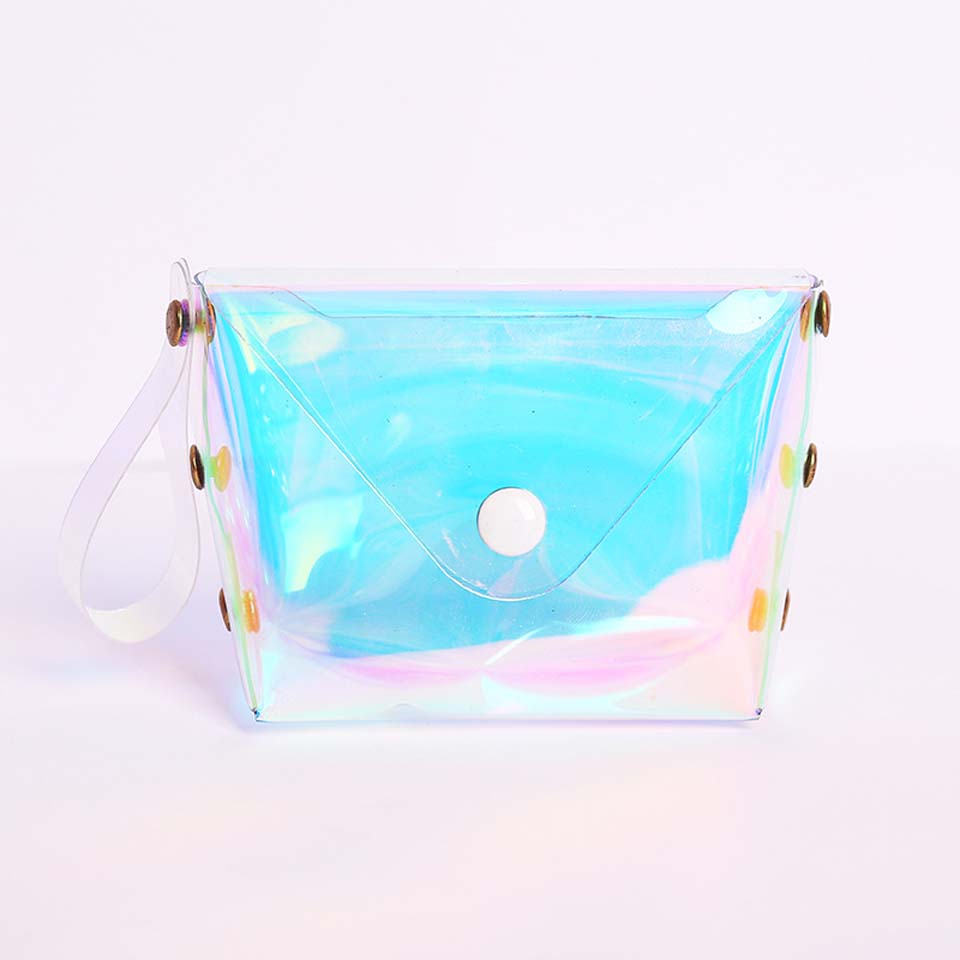 Genomskinlig myntväska kvinnor liten plånbok kvinnlig växlingsväskor mini barnfickor plånböcker nyckelkortshållare pvc handväskor: Default Title