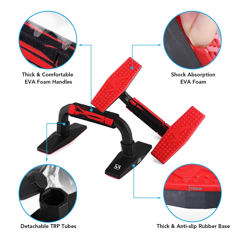 2PCS Push Up Bars Pushup Chest Bar Stand Sports Gym Exercise Workout Training Trainer for Men Women Fitness Equipment