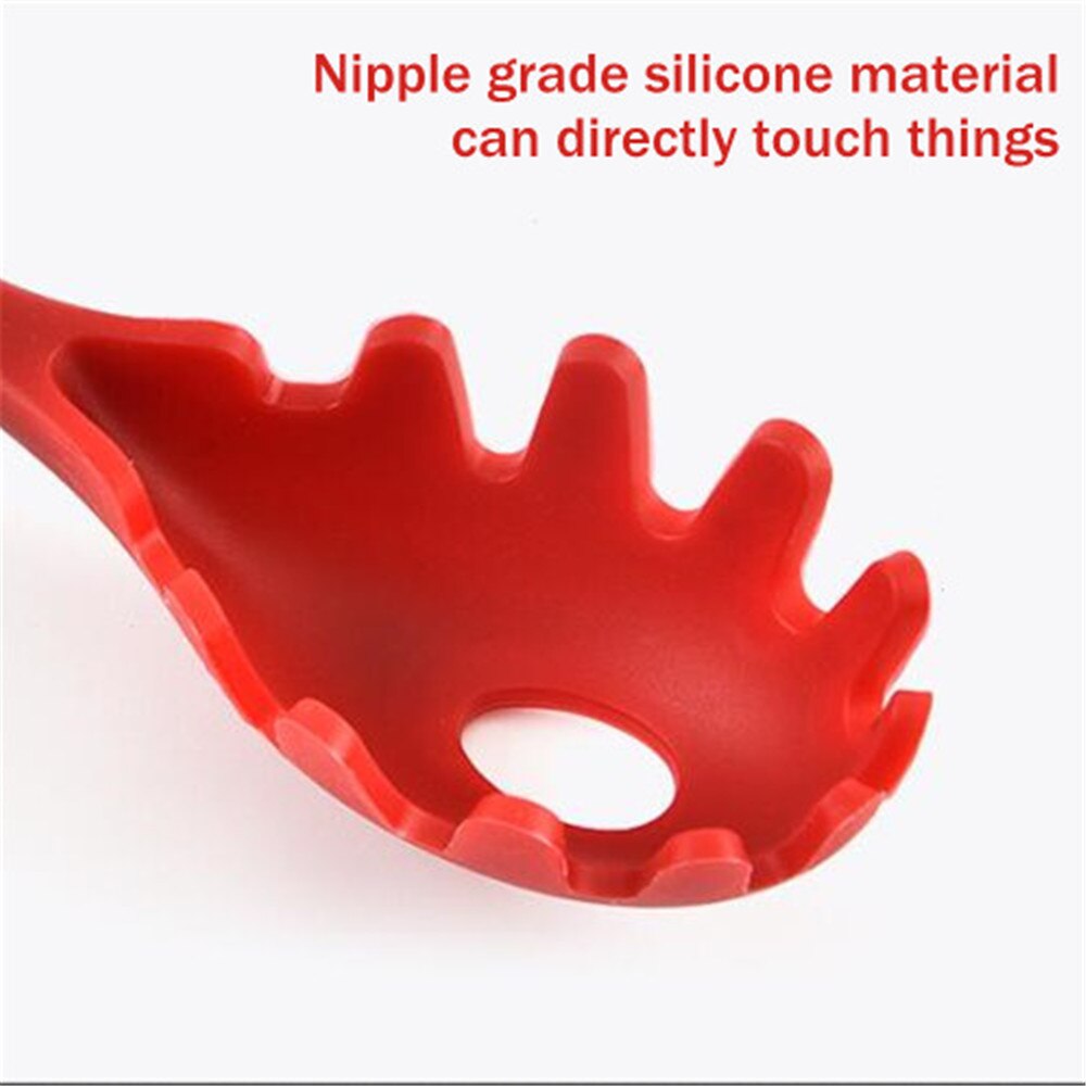 Cuchara de silicona multifuncional para servir Pasta de espagueti, tenedor con filtro, accesorios de cocina, tenedor de espaguetis, pinzas
