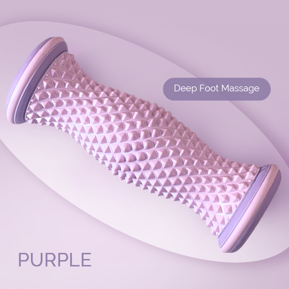 Fotmassagerulle yogamassageboll plantar fascia-rulle ben hand fotmassage: Lila