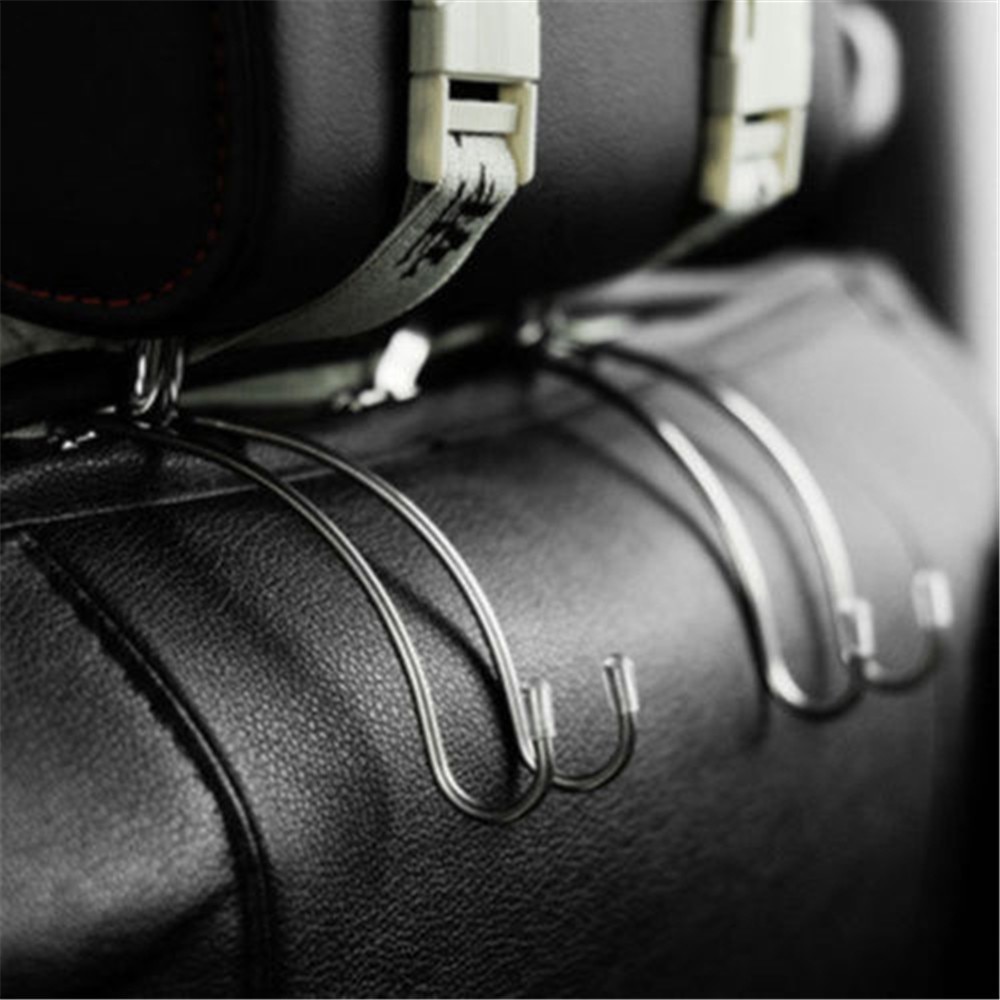 Colgador de Metal multifuncional para reposacabezas de asiento de coche, gancho para bolsa, soporte para bolsa, tela para bolso, almacenaje de alimentos, Clip, percha de ropa para coche