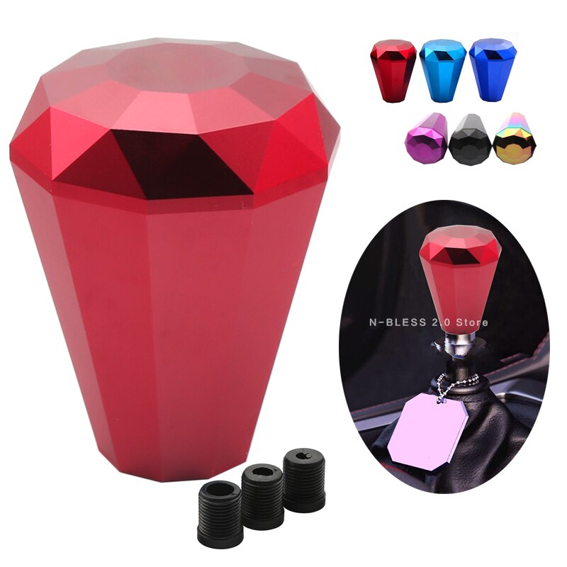 Più nuovo Disegno a Forma di diamante Da Corsa auto Universale Alluminio Cambio Manuale Bastone Pomello del cambio Leva del Cambio Pomello del cambio Da Corsa