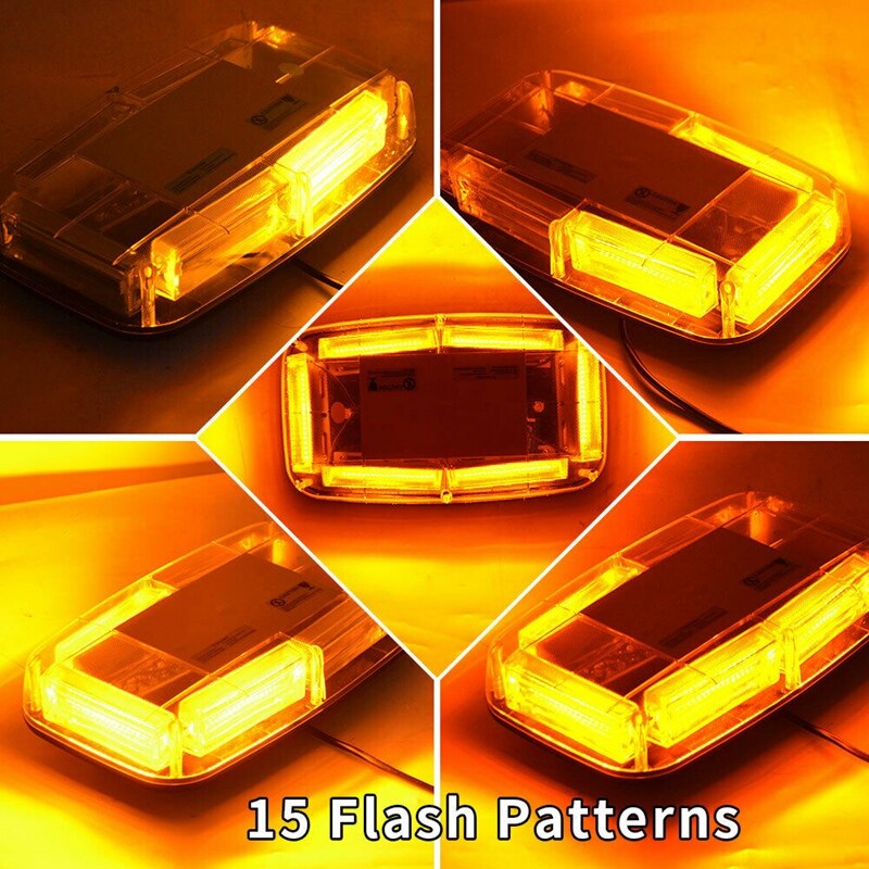 Pack De 20 Feux Stroboscopiques LED Ambre/blanc - 24V - Étanche - Montage En Surface - Pour Véhicules D'urgence