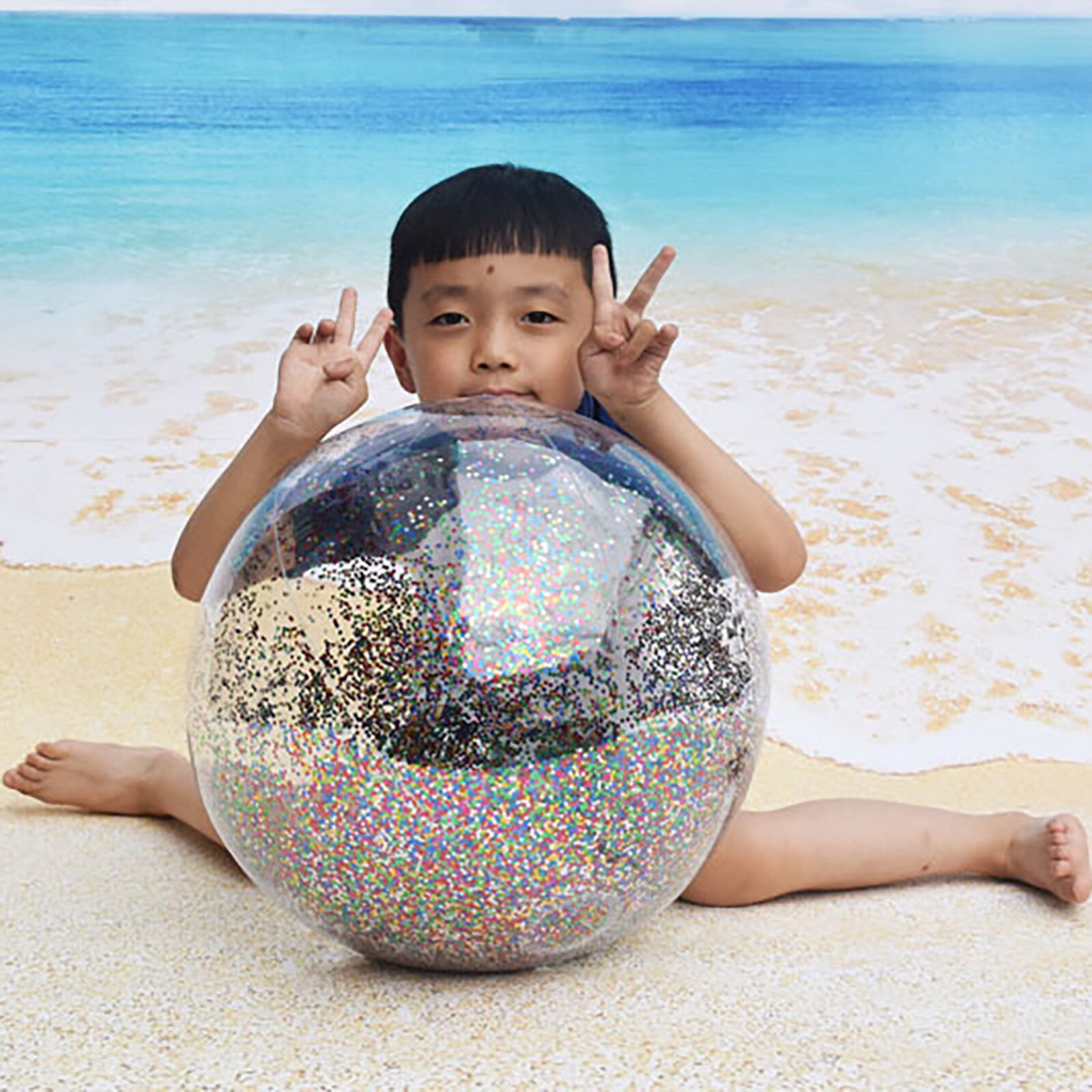 Pailletten Strand Ballenbad Speelgoed Ballen Confetti Glitter Opblaasbare Duidelijke Ballen Zwembad Zwembad Play Party Water Game Strand Sport