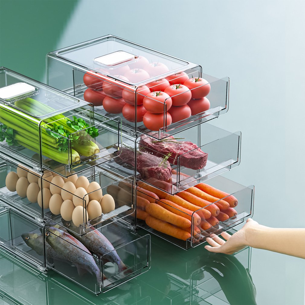 Refrigerator Organizer Bins Refrigerator Drawer Organizer Transparent Fridge Storage Bin Clear Pantry Food Storage Rack