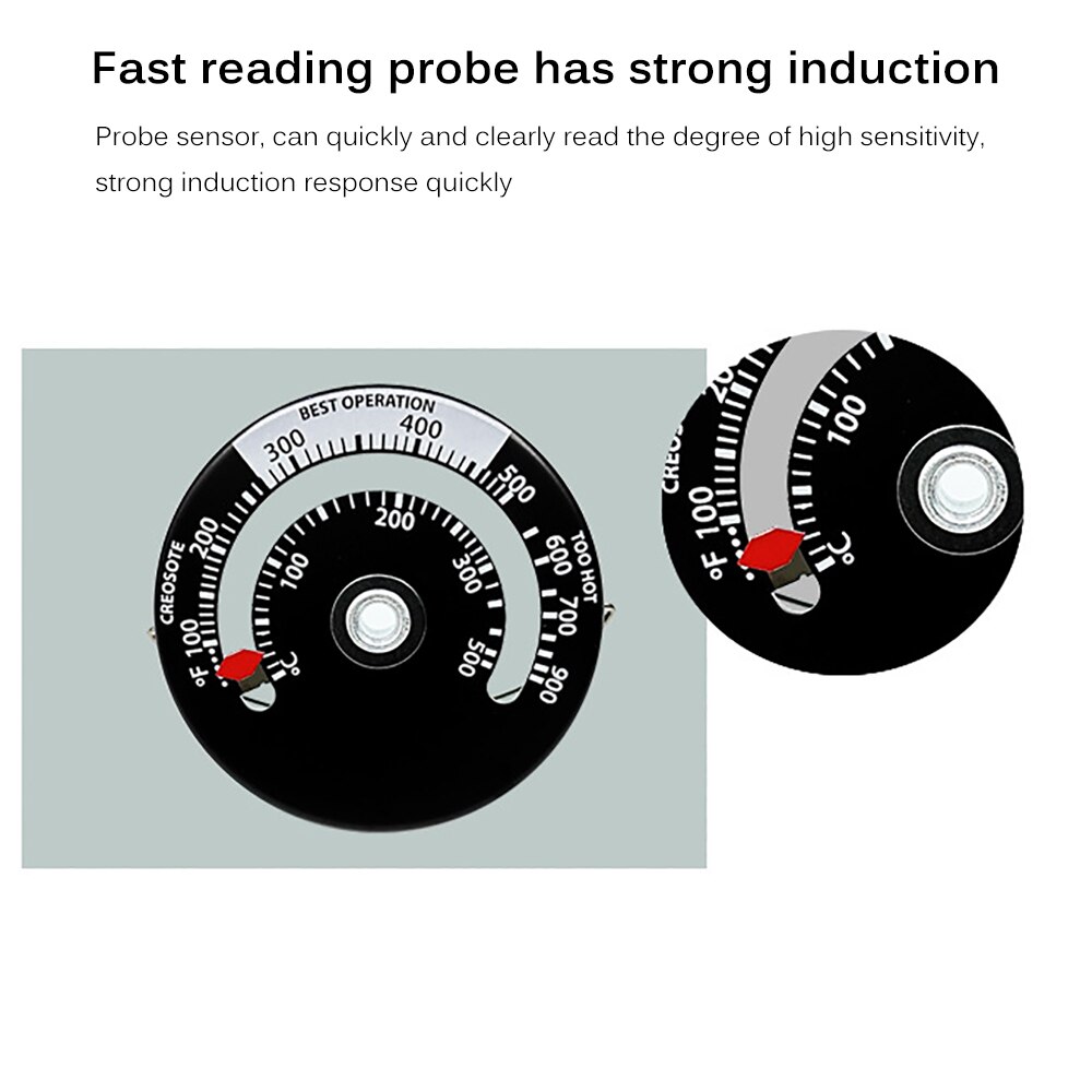 Magnetisk termometer värmedriven spis för vedeldad spis öppen spis brännare öppen spis fläkt termometer eldstad verktyg