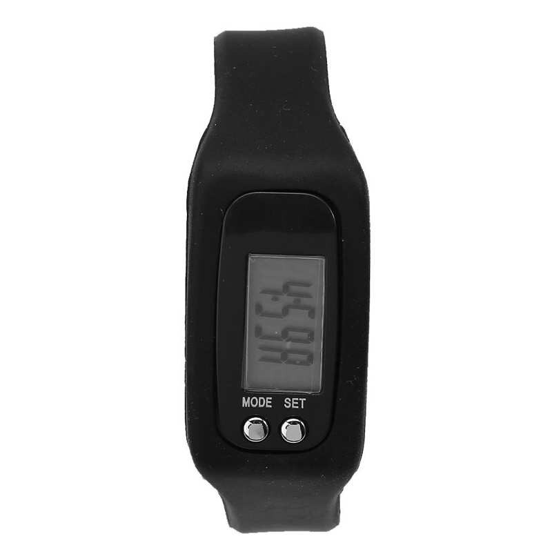 Reloj de pulsera inteligente, contador de pasos, contador de calorías, podómetro, deportes, Fitness: Negro