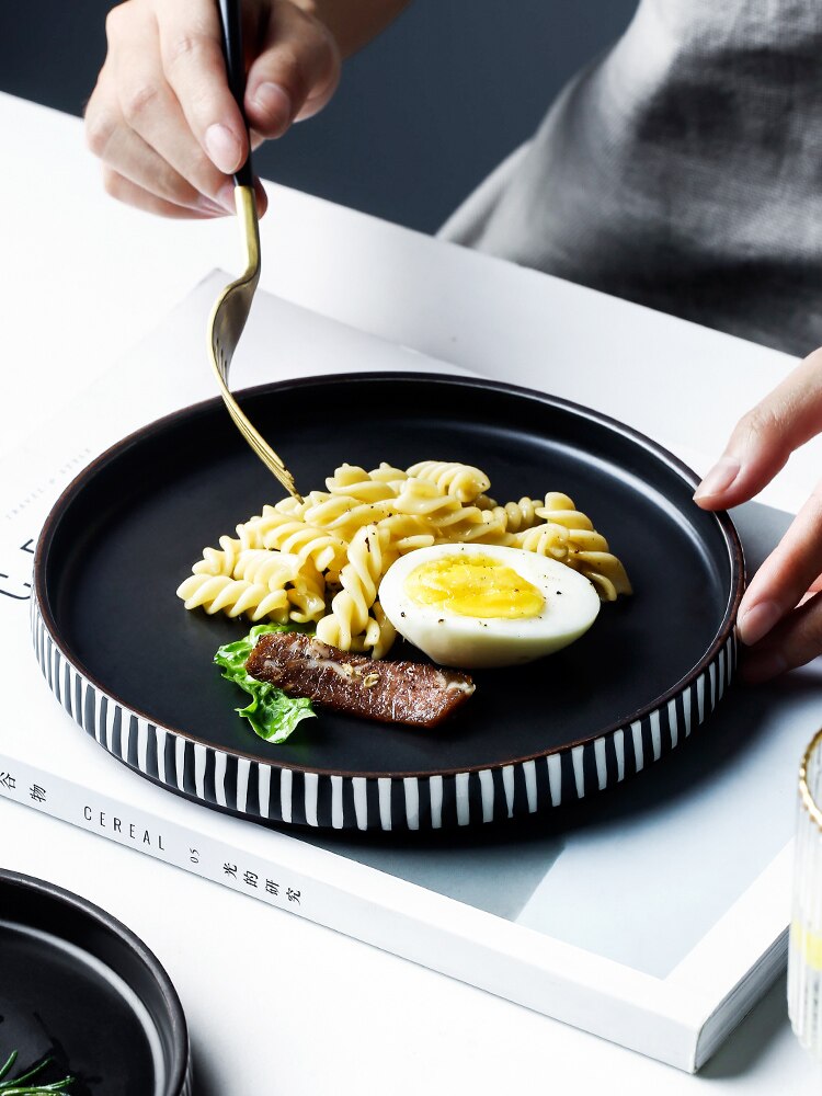 Vaisselle de table ménage manger le riz | Porcelaine couleur belle céramique les plats vaisselle ménage manger le riz bol oreilles doubles assiette à soupe, Long plat carré