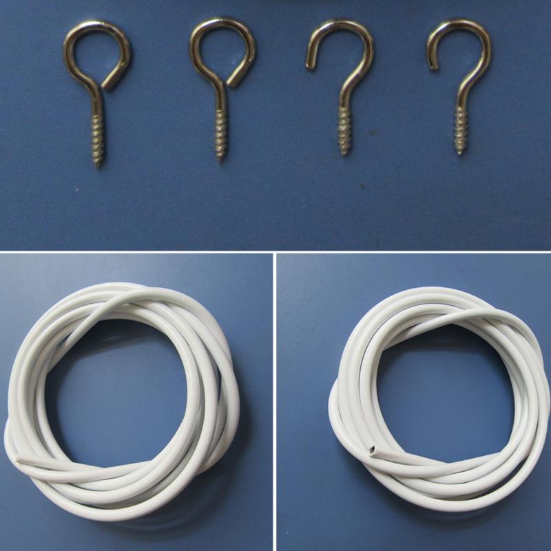 Cable de red para colgar Cortina, cuerda para cortina, Juego de 2 ojos de pez y 2 ganchos para cortinas, accesorios de decoración