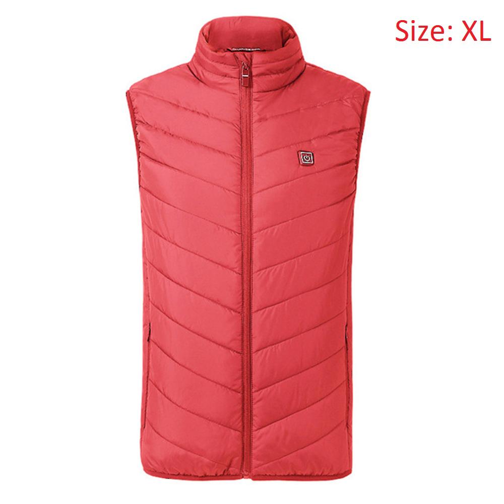 Usb Verwarmde Vest Outdoor Warm Wasbaar Mannen Vrouwen Verwarming Vest Winter Doek Camping Wandelen Verwarmde Jas: YL190903-RD1-XL