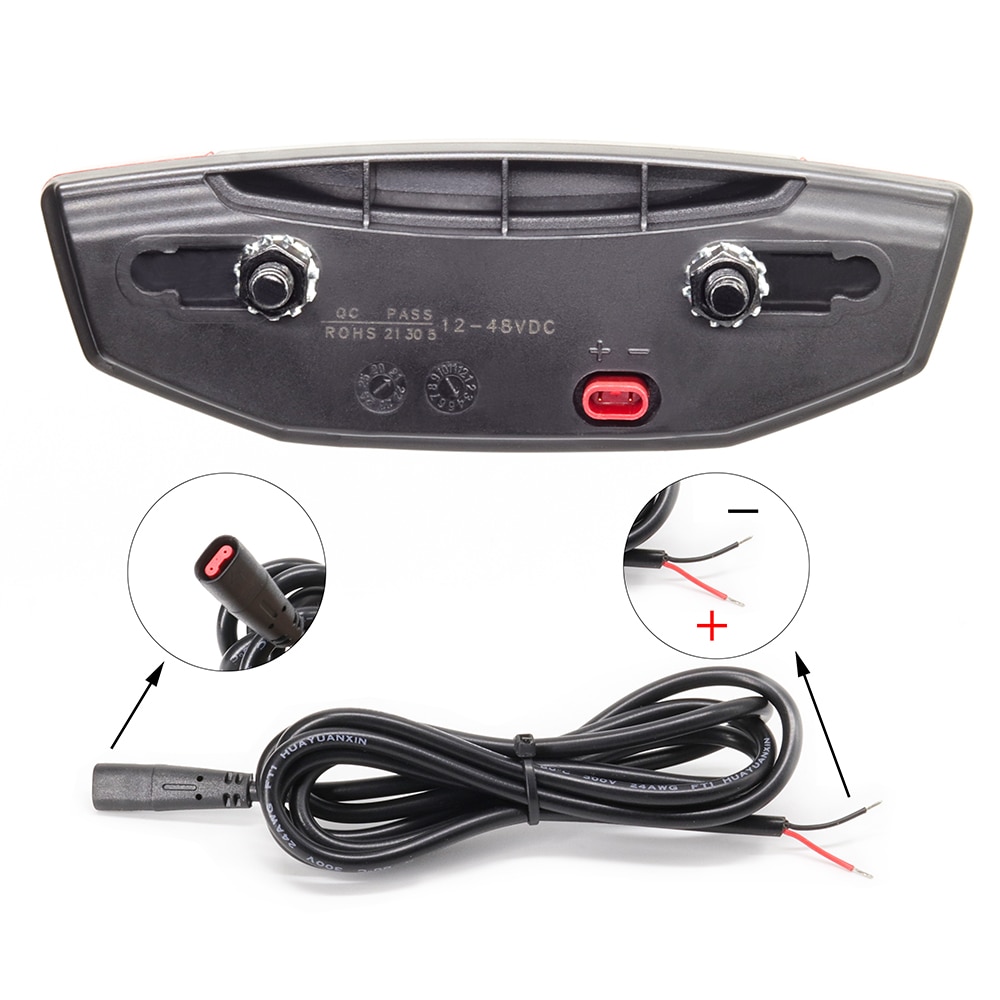 E-bike COB LED Rear Light 12V 24V 36V 48V Electric Bicycle Tail Light E-scooter Night Safety Warning Rear Lamp Red Rack Light