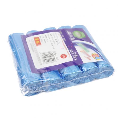 Household 5 Rolls Disposable Rubbish Bin Liner Plastic Garbage Bag Roll Cover Home Waste Trash Storage Container Garbage Bags: Blue