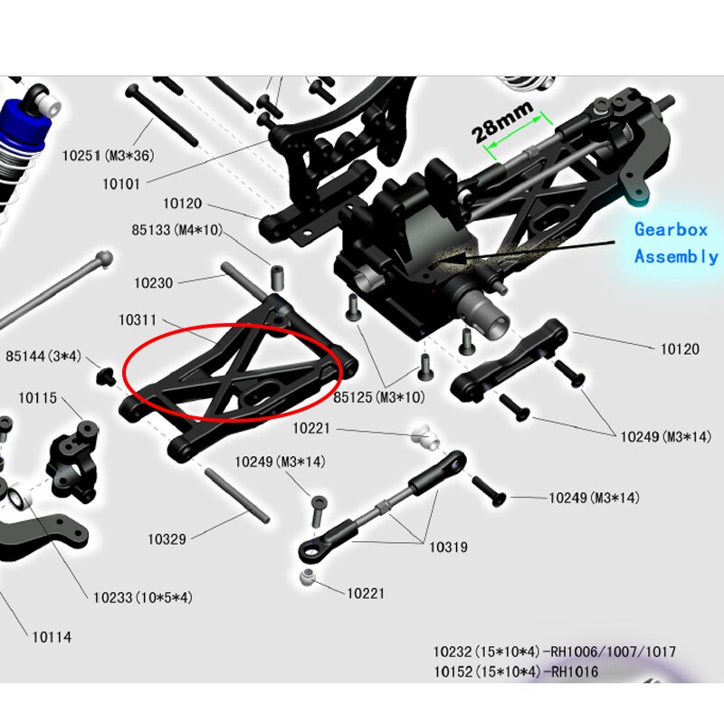 Aluminium Vorderseite niedriger Suspension Arm Für FTX Vorteil VRX Rennen Geist Buggy RH1017 RH1006,passen VRX 10927 10311 FTX5528