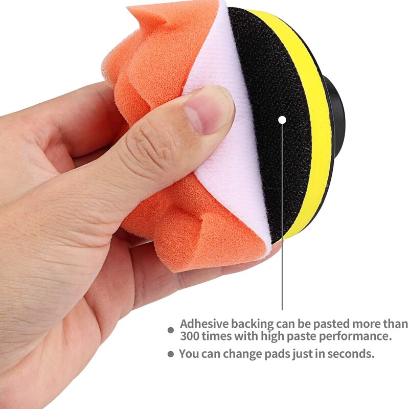 Disque de polissage auto-adhésif de 3 pouces pour voiture, éponge de polissage, roue en laine, tampon pour polisseuse de voiture, adaptateur de perceuse