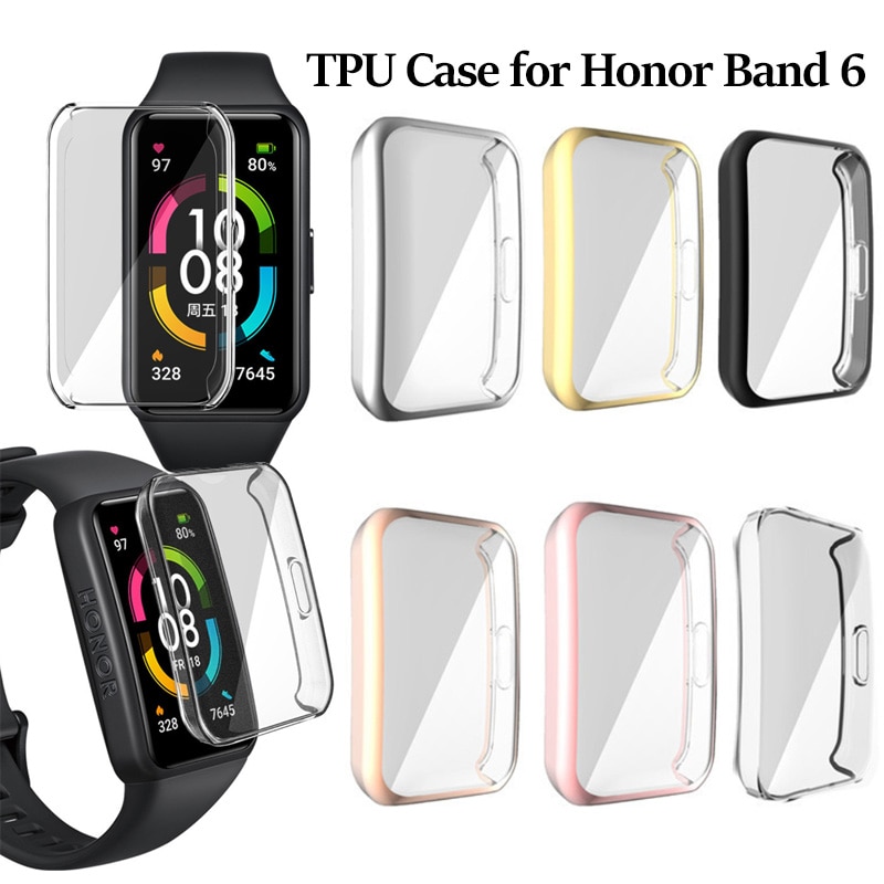 Galvaniseren Tpu Horloge Case Voor Honor Band 6 Smartwatch Cover Shell Screen Protector Smart Polsbandje Accessoires