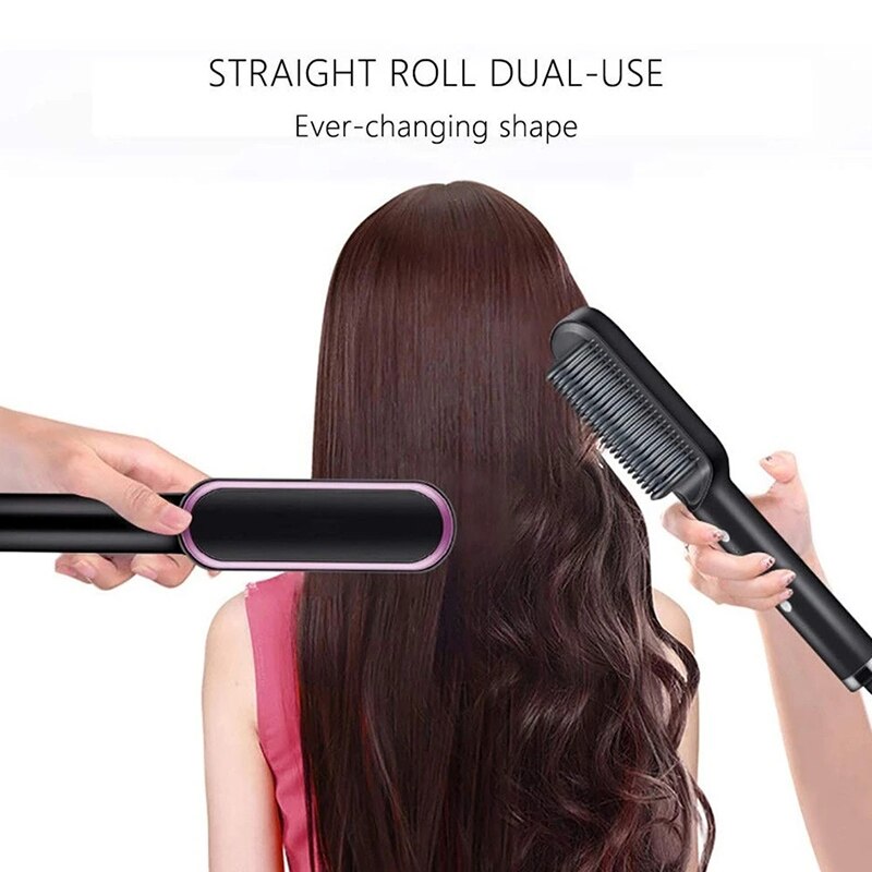 Alisador de pelo portátil para el hogar, peine rizador, calefacción a temperatura constante, herramienta antiquemaduras para el cuidado del cabello