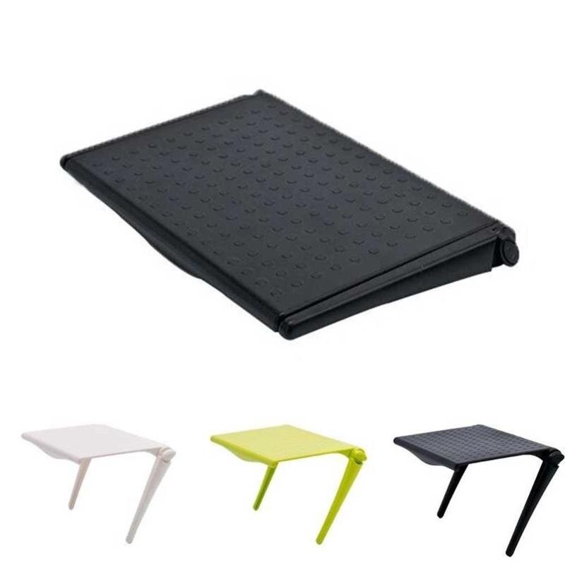 Multifunctional Home Storage Rack Computer Screen Plastic Mounted Single Layer Storage Shelf: Black
