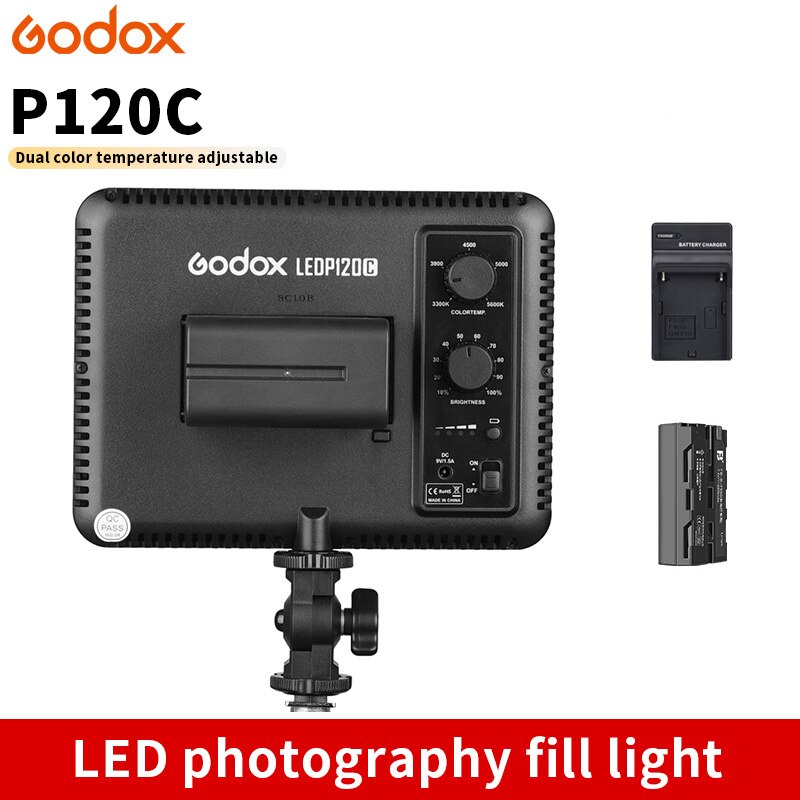 Godox LED Licht Ultra Slim P120C Studio Kontinuierliche 3300K ~ 5600K LED Video Licht Lampe mit Batterie Für kamera DV Camcorder