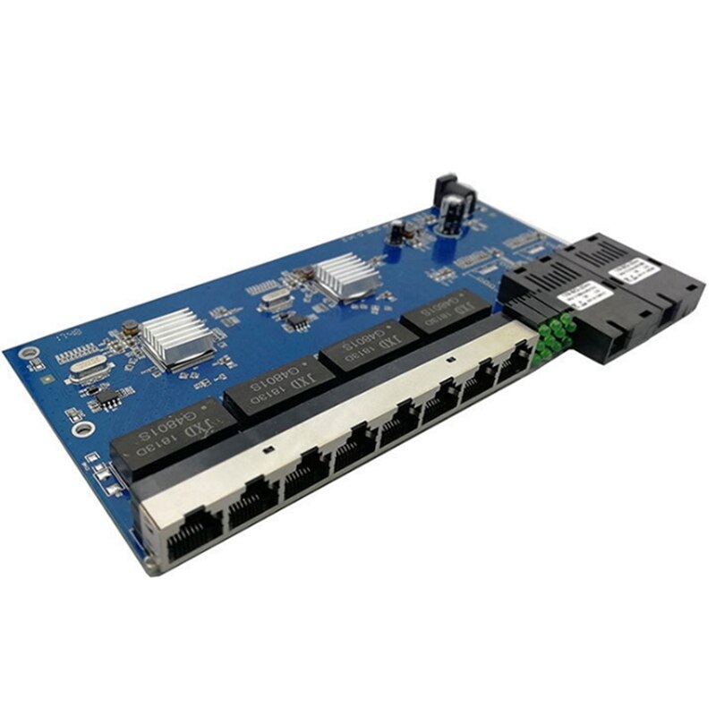 2G8E 8UTP RJ45 Gigabit Ethernet schalten Fiber Hafen SC Stecker 8X10/100/100 0M PCBA Bord Fibra optische Konverter Platte