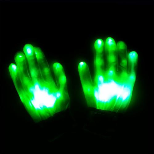 1Pair Funny LED Light Up Hand Finger Gloves Halloween Christmas Costume Dance Decor: Green
