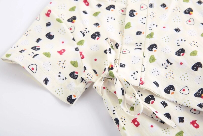 0-3Y recién nacido Kimono ropa de dormir Bebé niños y niñas mono de manga corta de dibujos animados albornoz con impresión de verano lindo bebé atado Kimono