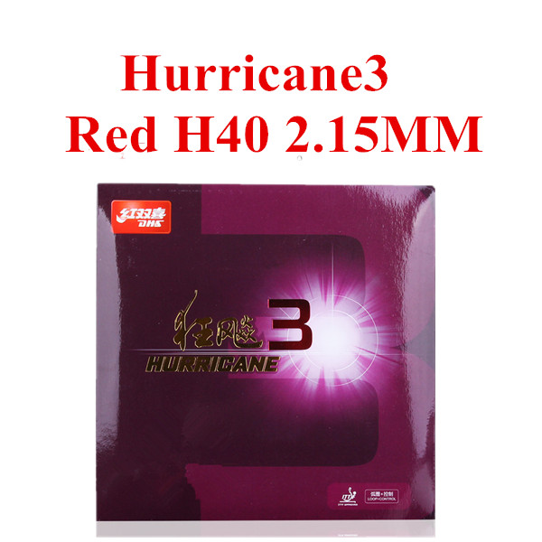 DHS Hurricane 3 H38 Control / Loop Pips-in Table Tennis (PingPong) Rubber With Sponge: Red H40 2.15mm