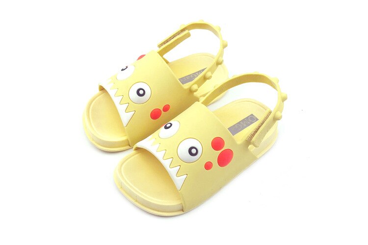 Frühling Sommer freundlicher Gelee Karikatur Dinosaurier Sandalen und Hausschuhe Baby Jungen Mädchen Sandalen Flache Strand Schuhe Rosa Sandalen